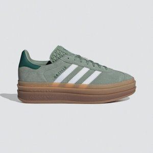 adidas Gazelle Bold Silver Green Gum (Womens)